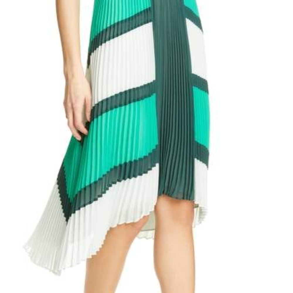 Ted Baker Green Pleated Dress